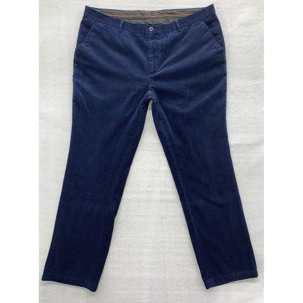 Prestige Original Corduroy Pants Mens 40 X 32 Blue Flat Front Business Casual
